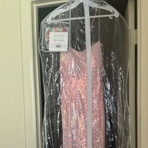 Stunning Pink Sequin Prom Dress
